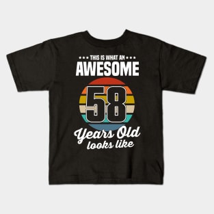 Vintage This Is What An Awesome 58 Years Old Looks Like Kids T-Shirt